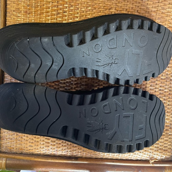 Fly London Black Wedge Shoes with Elastic Straps US size 10 Europe size 42 US 10 - Picture 12 of 16